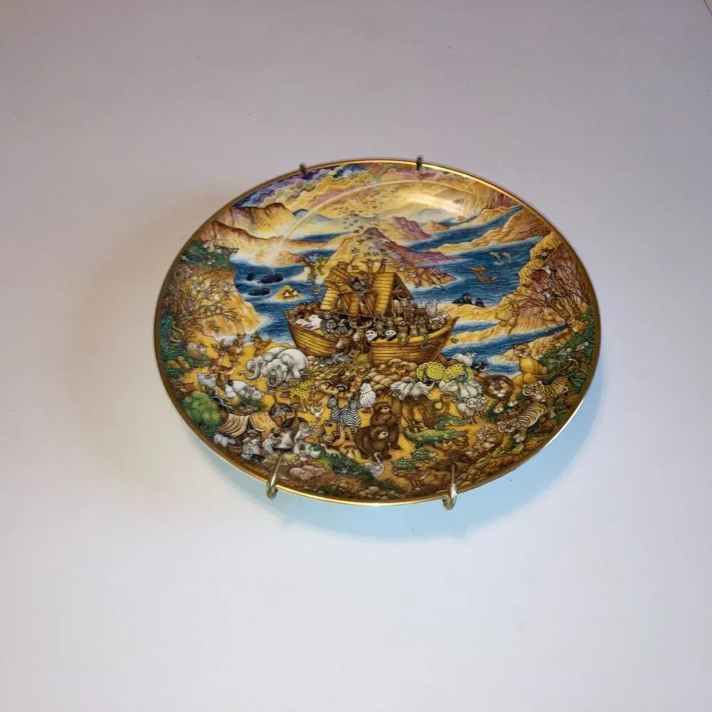 Two By Two Collector Plate Franklin Mint Noah's Ark Faith God Bill Bell 1991